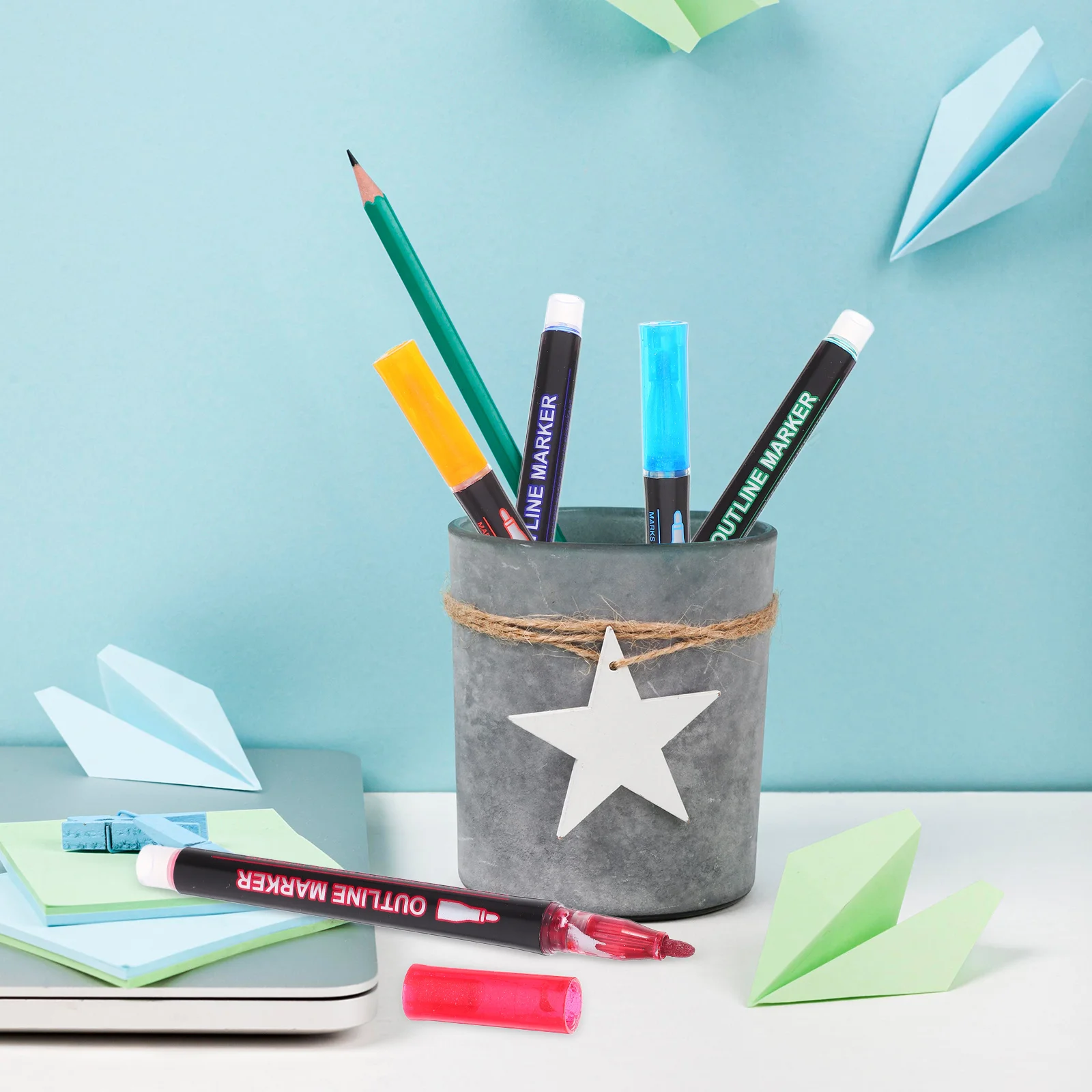 12pçs marcadores extravagantes, canetas de marcação de tinta, cores vibrantes, escrita suave, sem sangramento através de páginas, marcadores de pintura de graffiti