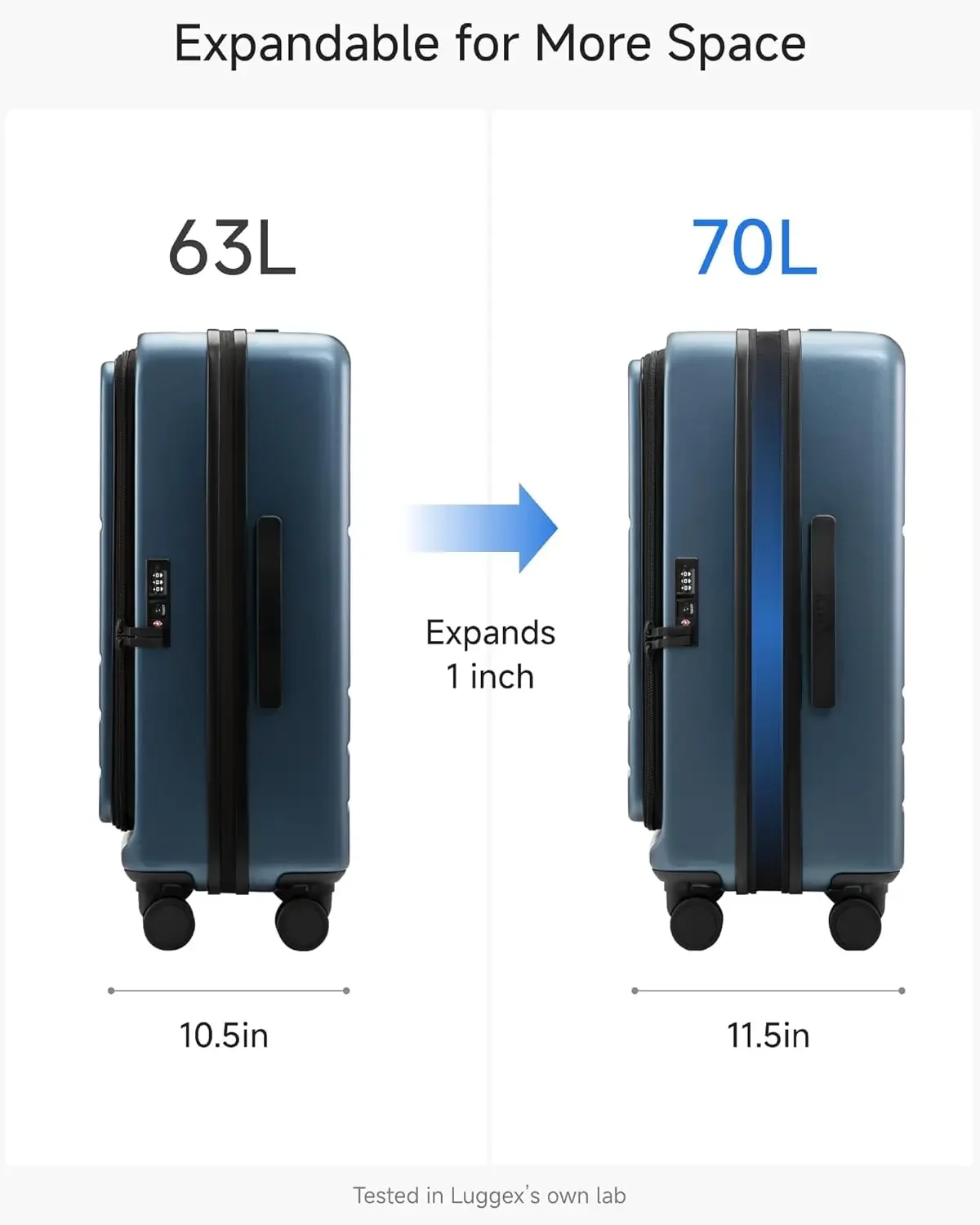 Mala de casca dura expansível com rodas giratórias, trava aprovada pela TSA, bagagem de policarbonato para viagens