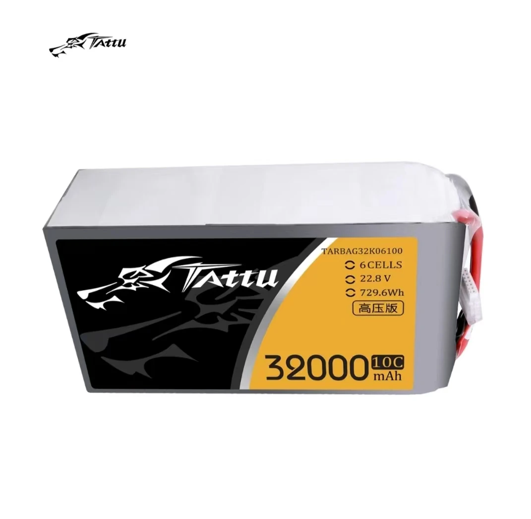 

TATTU HV 32000mAh 10C 22,8 V 6S1P подходит для тяжелых гексароторов или квадрокоптеров сельскохозяйственных дронов