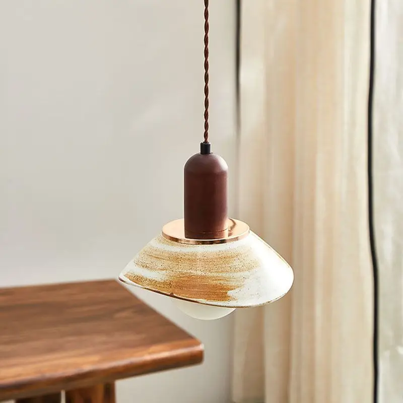 

Japanese Wabi-sabi Led Pendant Lighit Ceramic Pendant Lamp Bedroom Study Home Lighting Living Room Vntage Hanging Lighting