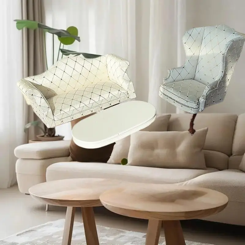 1: 12 Dollhouse Miniature Plush Rug Set, Model Photography Prop, Kid's Pretend Play Toys, Doll House Tiny Decor Presents