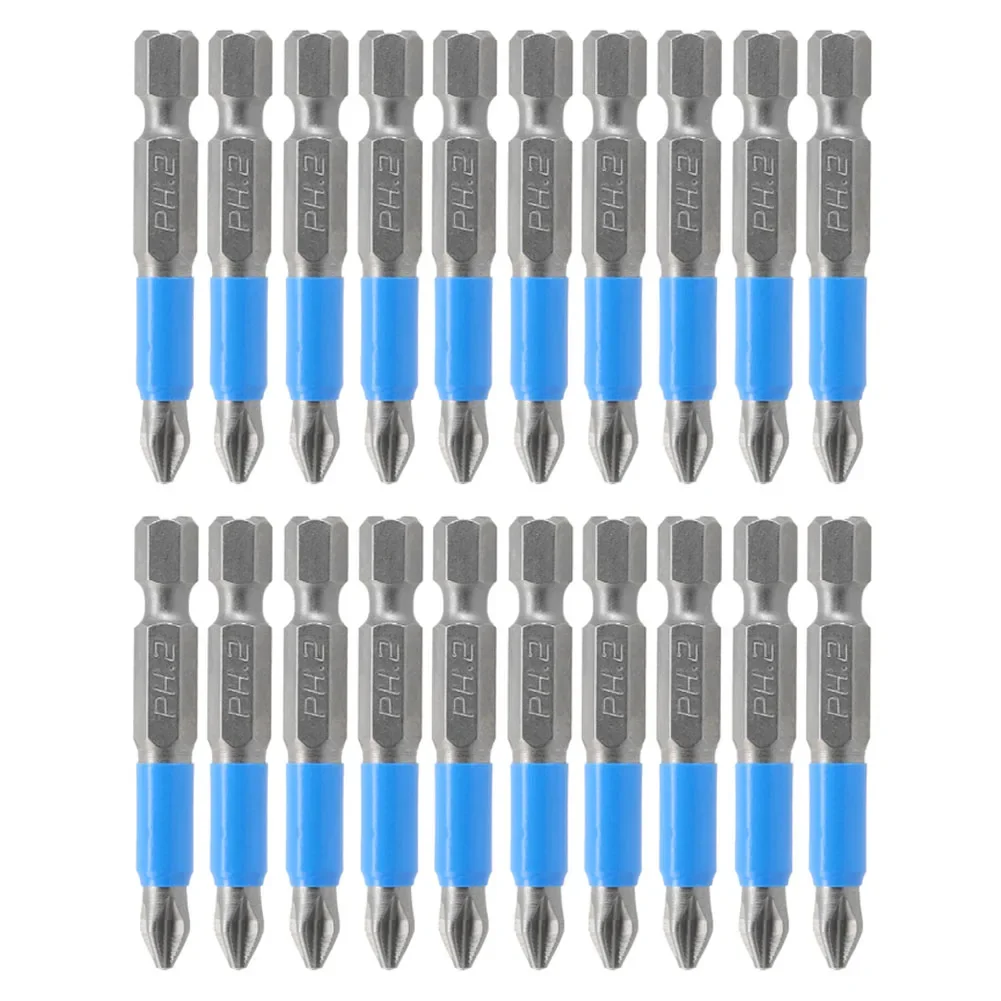 20pcs 50mm PH2 Cross Screwdriver Bits Set Batch Head PH2 Screwdriver 1/4 Inch Hex Shank Magnetic Screwdriver Drill Bit Hand Tool