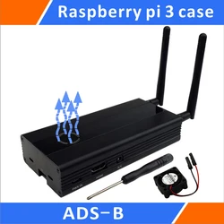 Aluminum Case With Fan for ADS-B Raspberry Pi 3 B+ Stratux DIY Kit Black