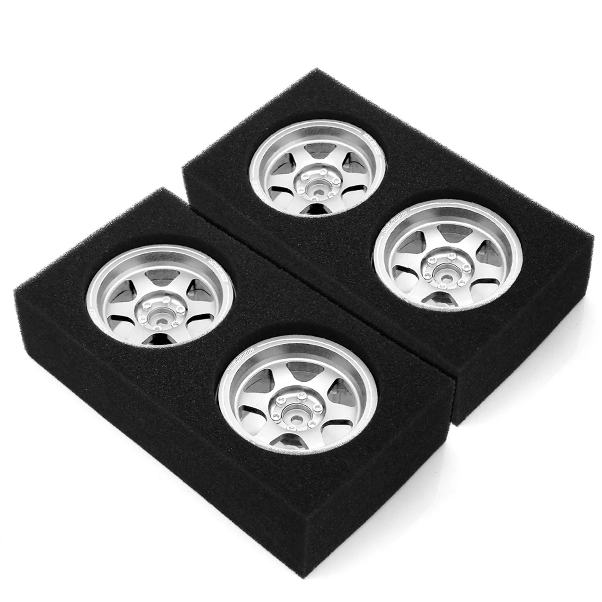 4Pcs Metal 2.2 Inch Beadlock Wheel Rims Hub for 1/10 1/8 CROSSRC SXC10 TRX4 RC Car Upgrade Parts,Silver