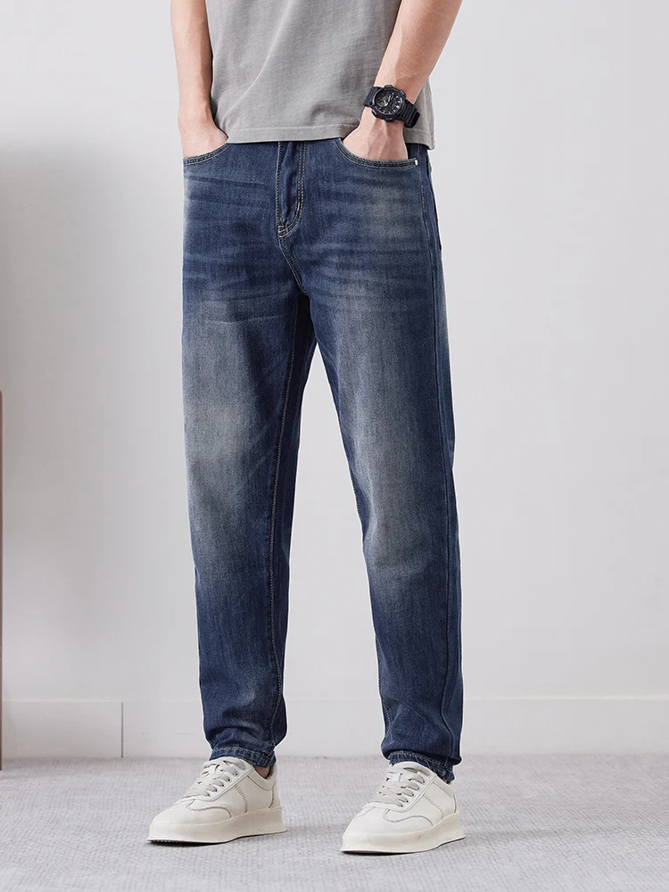 

Vintage Jeans Men's Slim Trousers 2025 New Fashion Stretch Comfort Personalized Casual Denim Pants Male Streetwear