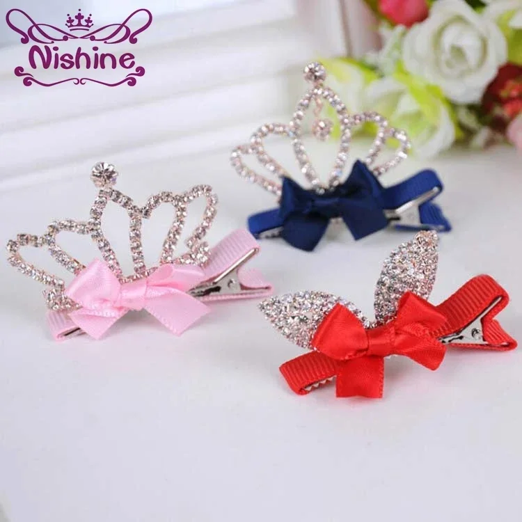 1 Stück Mädchen Haars pange glänzende Krone Strass Prinzessin Haarnadeln Kinder Hasen ohren Bogen Haars pangen Party Kopf bedeckung Haarschmuck