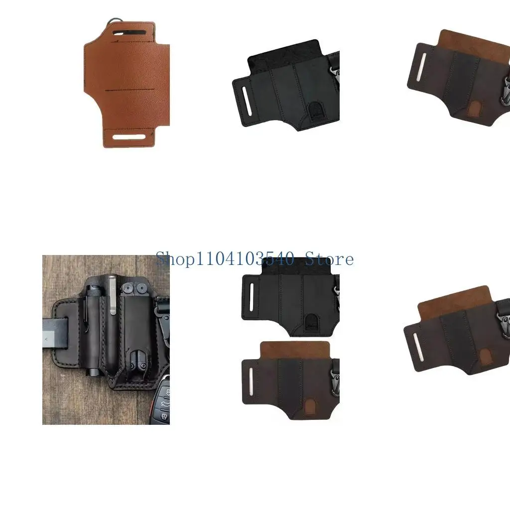 

02DC Tool Waist Pack Belt Holder PU Leather Tool Holder Outdoor Sport Waist Pocket
