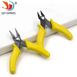 3.5 Polegada mini fio flush cutter alicate diagonal lado pinças de corte braçadeira alicate nariz oblíquo ferramentas eletrônicas pequenas tesouras