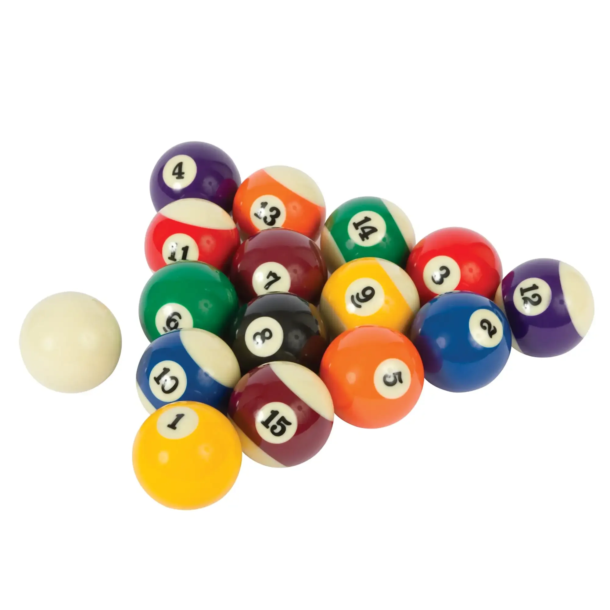 طقم حوض سباحة بلياردو بحجم رسمي مع كرة جديلة ورف مثلث - كرات راتينج قياسية - 5.4 رطل