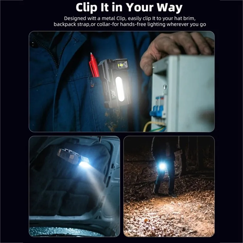 

A69epocket Flashlights Portable Rechargeable LED Flashlight, 2PCS 400 Lumens Super Bright For Outdoor Emergency Lighting