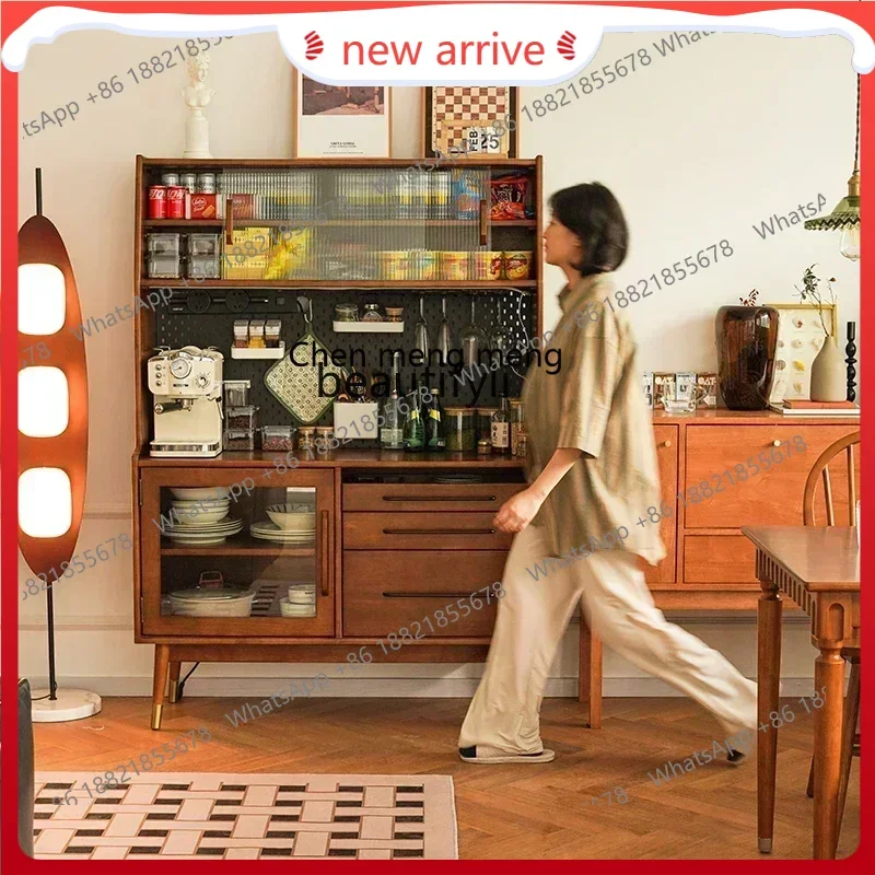 SS new styleRetro solid wood dining side cabinet Nordic shelf wine cabinet French medieval living room tea cabinet ss 7486 ss 74