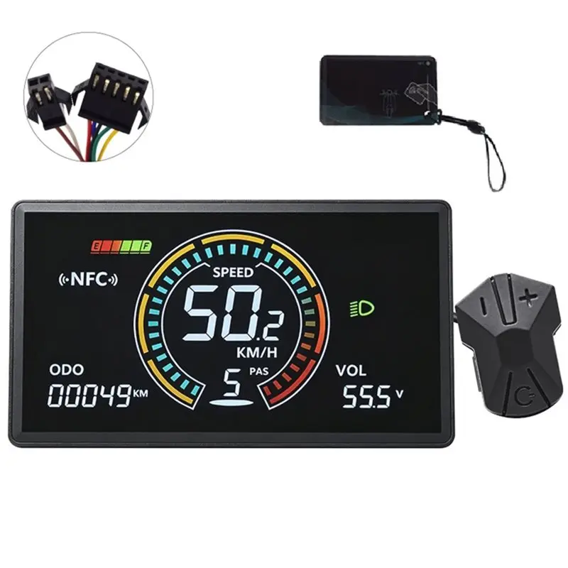 abve-h8c-e-bike-lcd-display-meter-24v-36v-48v-60v-speedometer-uart-electric-scooter-lcd-color-animated-meter-sm5-2pin