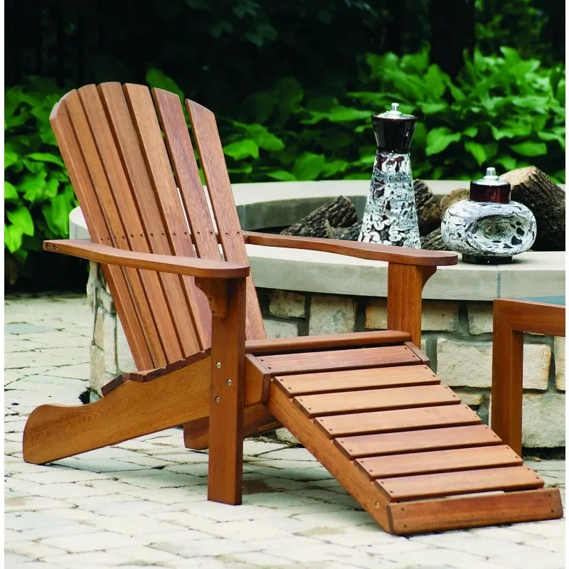 Eucalyptus Adirondack Chair and Built In Ottoman