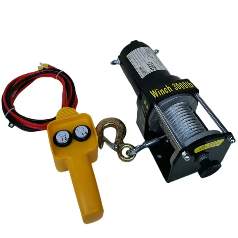 3000 Lbs 12V 24V Off-road Vehicle Winch Car Crane Electric Winch Traction Car Self Rescue Off-road Vehicle Winch