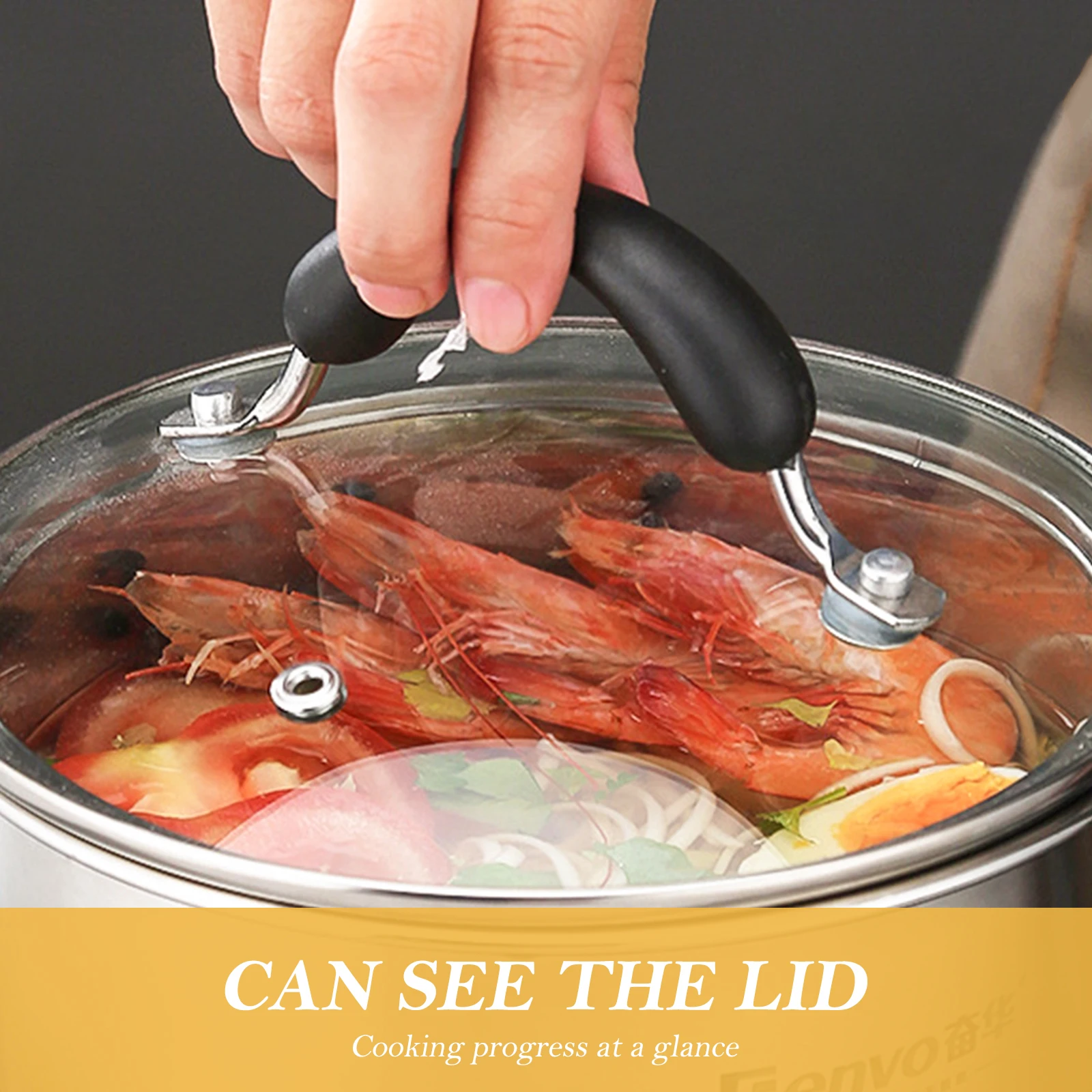 

Thick Noodle Pot Stainless Steel Multi Pot Soup Saucepan Baby Food Cooker 3L 5L Easy Clean Polished Exterior Visible Lid