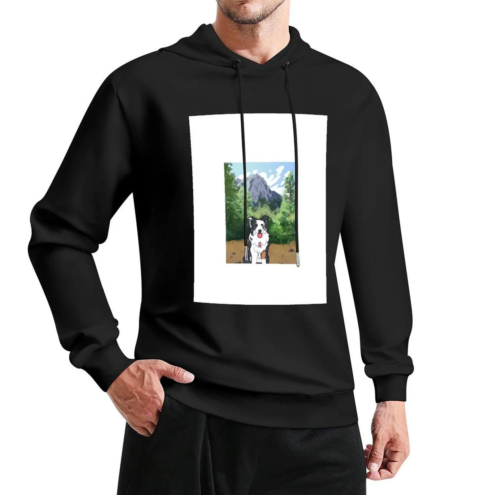 

Australian Shepherd in nature Pullover Hoodie clothes for men mens clothing pullover