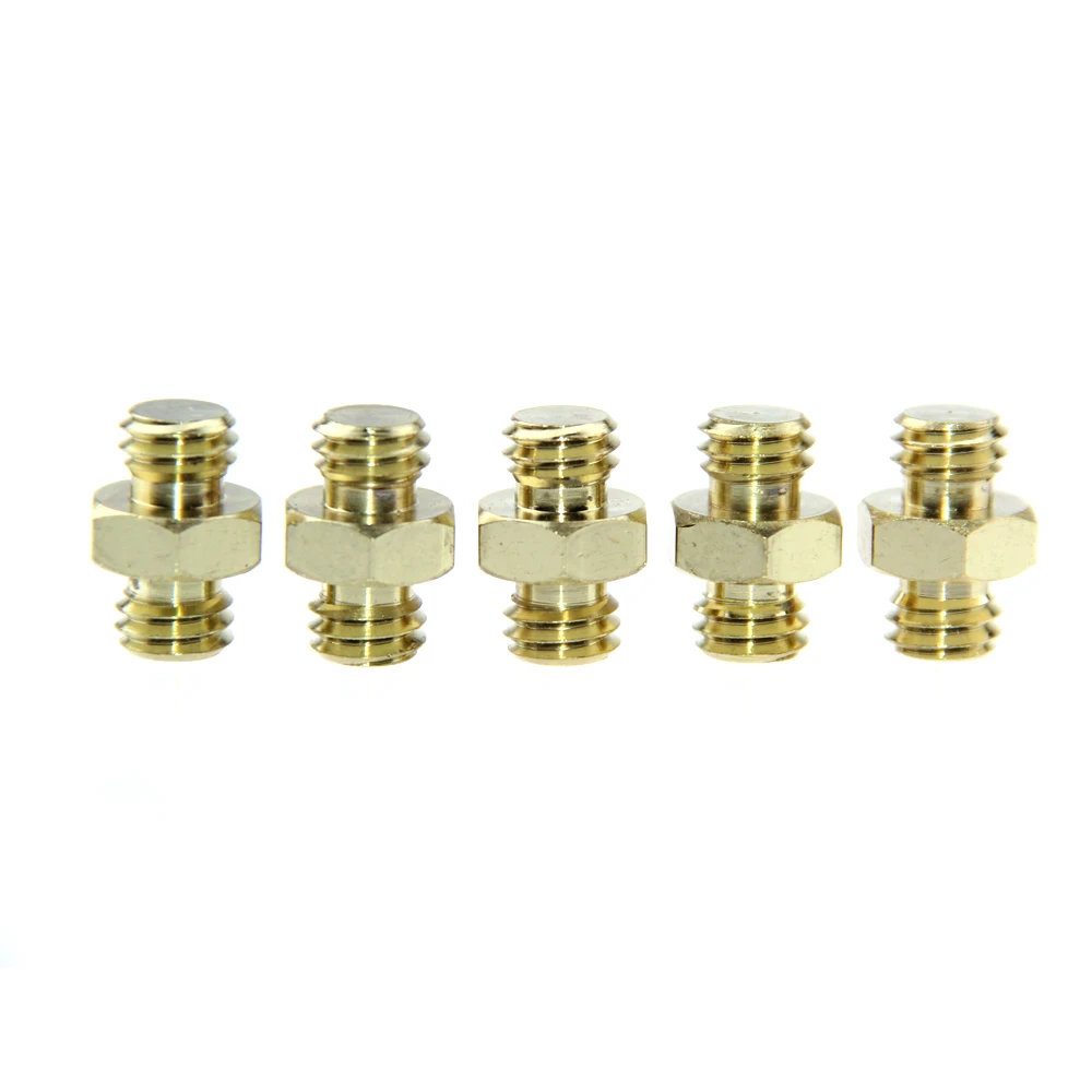 HDRIG 1-5 uds 3/8 "macho a 3/8" adaptador de tornillo roscado macho trípode convertidor de perno de doble cabeza jaula de cámara monopié luz de cabeza de bola