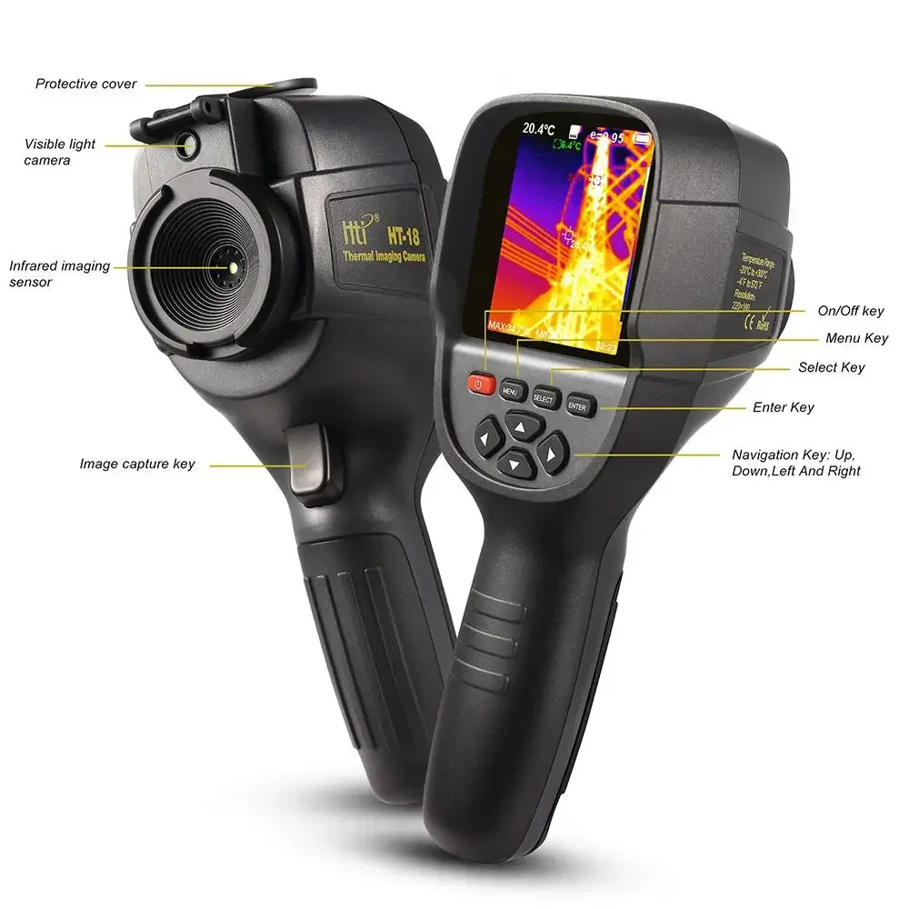 Hti Compact Handheld Car Digital Infrared Thermal Camera Industrial Imager For Mobile Repair