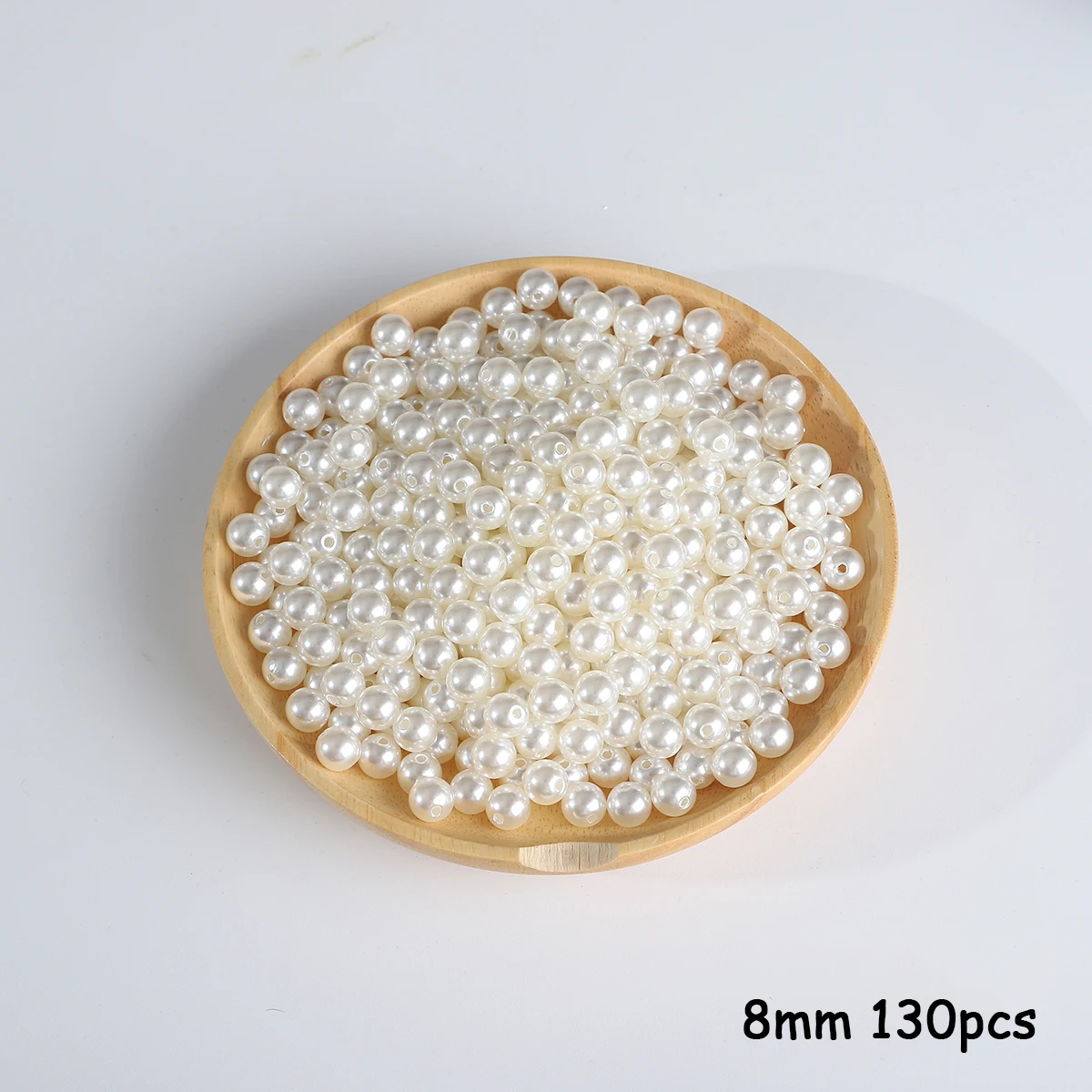 3–20 mm, 10–1000 Stück, gerades Loch, ABS-Imitationsperle, beige, weißes Armband mit runden Perlen für DIY-Handwerk, Schmuckherstellungsprodukte