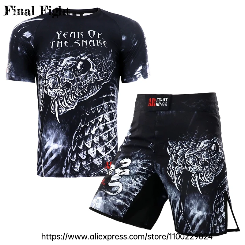 

BJJ MMA Pants Rashguard Men Women Kickboxing Fight Shorts Martial Arts Jiu Jitsu Training Muay Thai Boxing Shorts T-Shirt Set