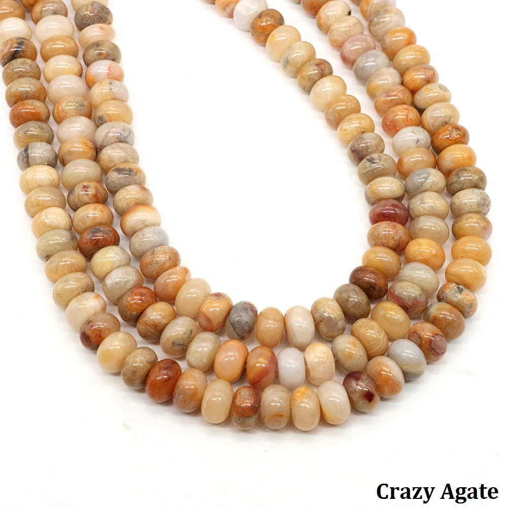 5x8mm Rondelle Vorm Natuursteen Kralen Amethist Agaat Jades Quartz Platte Ronde Spacer Bead Voor Sieraden Maken DIY Armbanden