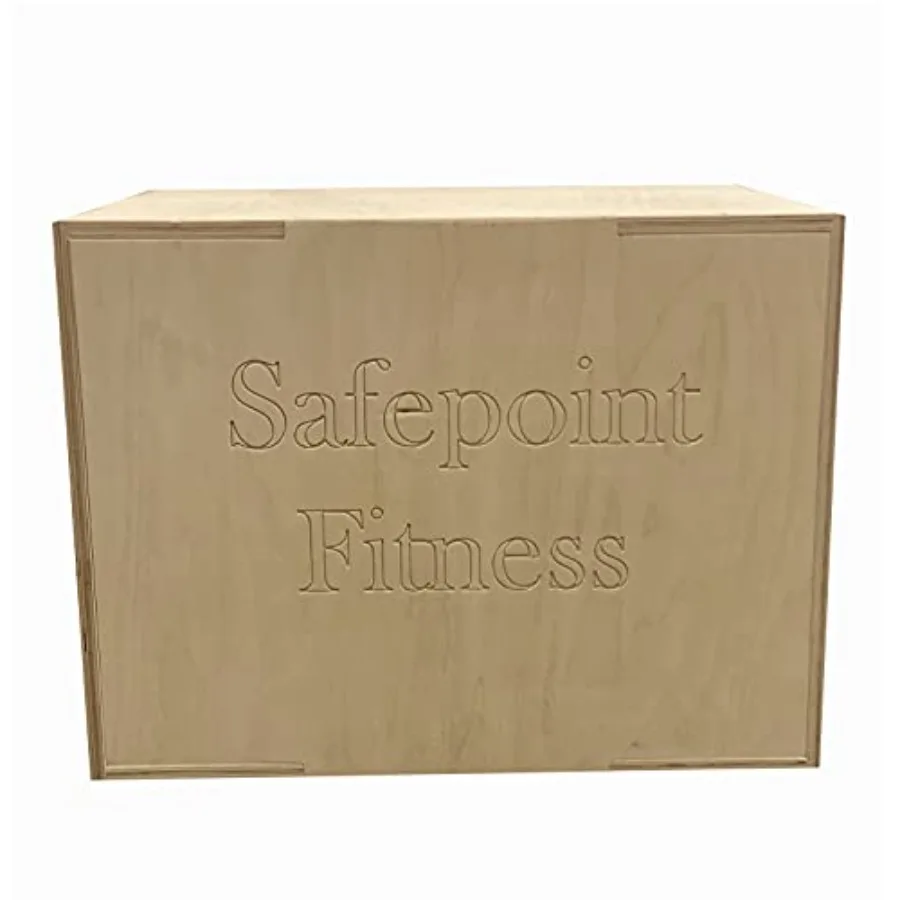 SafePoint Fitness 16 14 12 Antypoślizgowa Drewniana Skrzynka Plyo do Treningu Skoków, Ćwiczeń CrossFit, Skoków na Skrzynkę i Step-Upów, Łatwa w Montażu