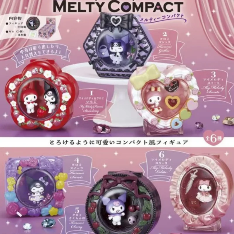 

New Rement Sanrio My Melody & Kuromi Makeup Box Series Miniature Scene Blind Box Collection Simulation Model Toy Girl Xmas Gift