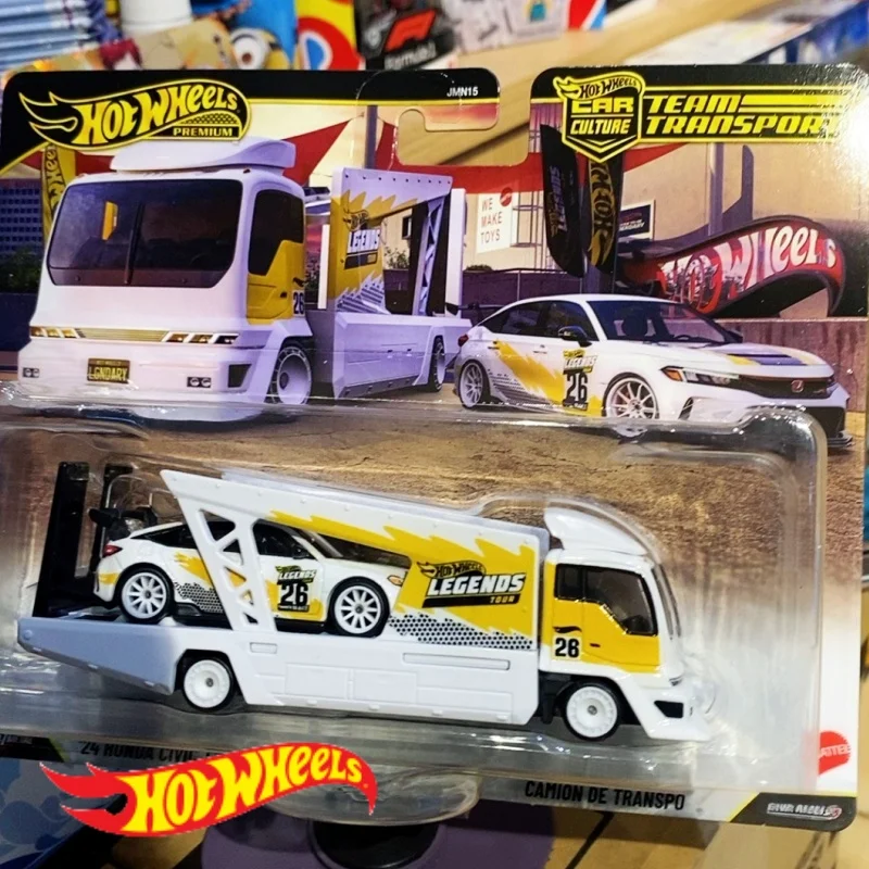 

Hot Wheels Premium Diecast Collectible Vehicles Team Transport Legends Tour 24 Honda Civic Type R Kousoku Hauler Car Culture