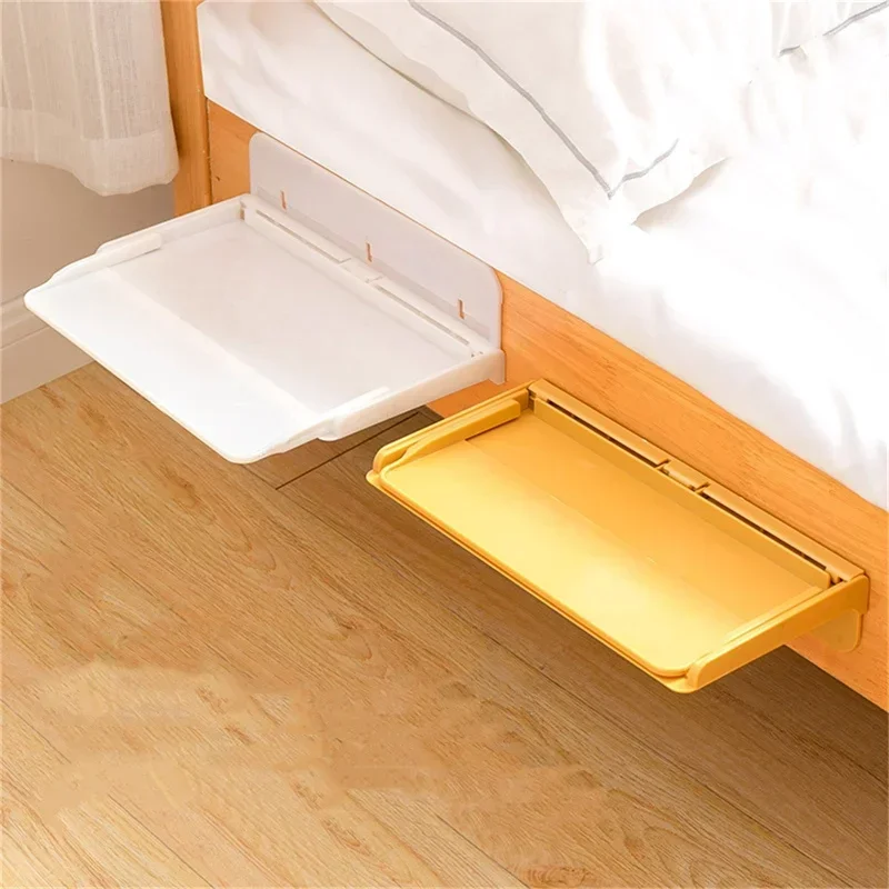 Portable Bedside Storage Shelf Wall-mounted Bed Head Rack Retractable Foldable Hanging Shelf Kitchen Bathroom Storage Holder