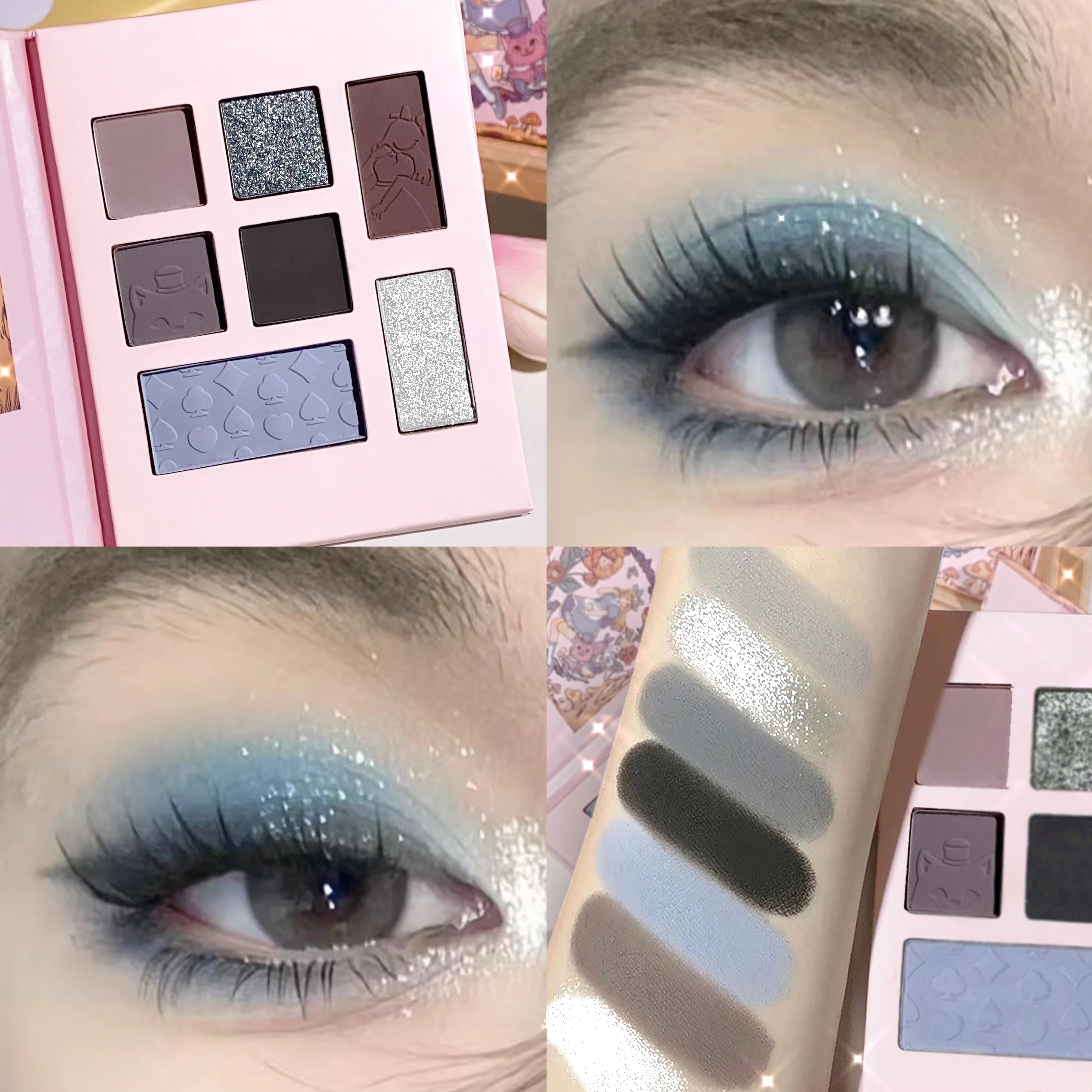 لوحة ظلال العيون من سلسلة الأسمنت الرمادي ، لون متباين ، مكياج سموكي ، جليدي أرضي ، 7-14 لونًا