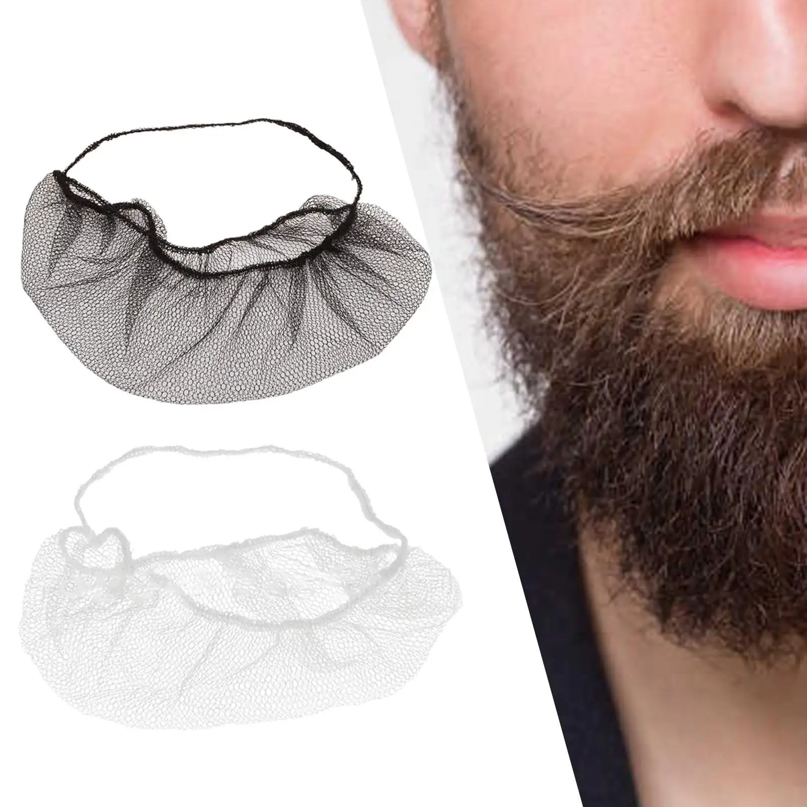 100Pcs Beard Nets Protective Beard Covers for Men Food Service