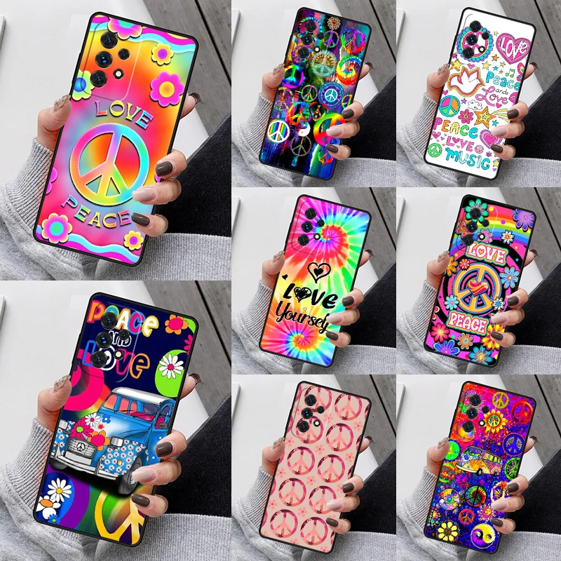 Peacr N Luv Flower Power Slumber Phone Case For Samsung Galaxy S23 S21 S20 S24 S22 Ultra Note20 S10 S9 S8 Plus A40 A52 A13 A53