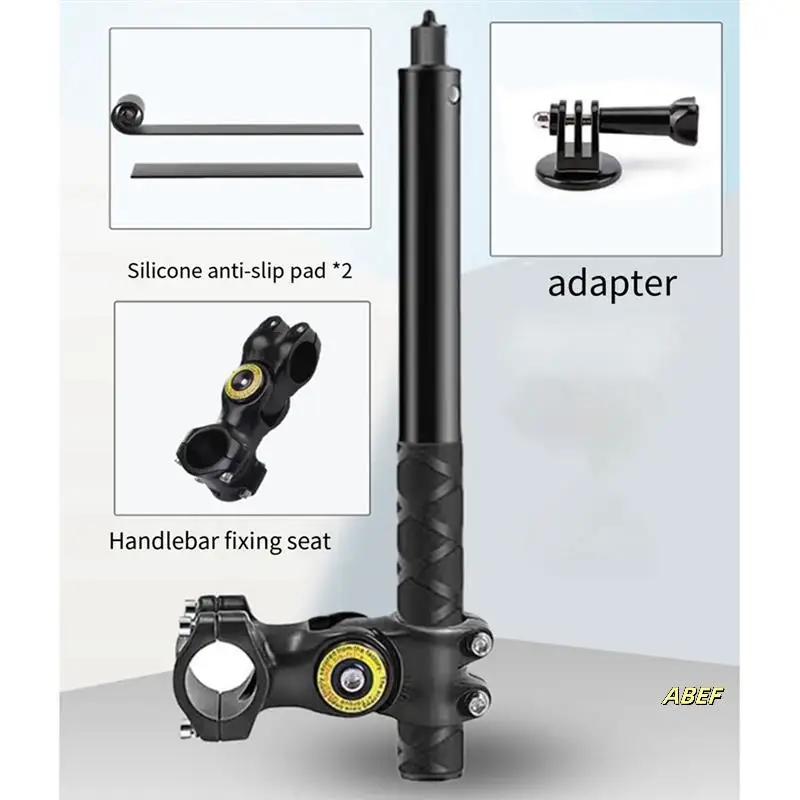 Suporte ajustável para guidão de motocicleta para câmeras Gopro, DJI, Insta360 Monopé invisível para selfie stick