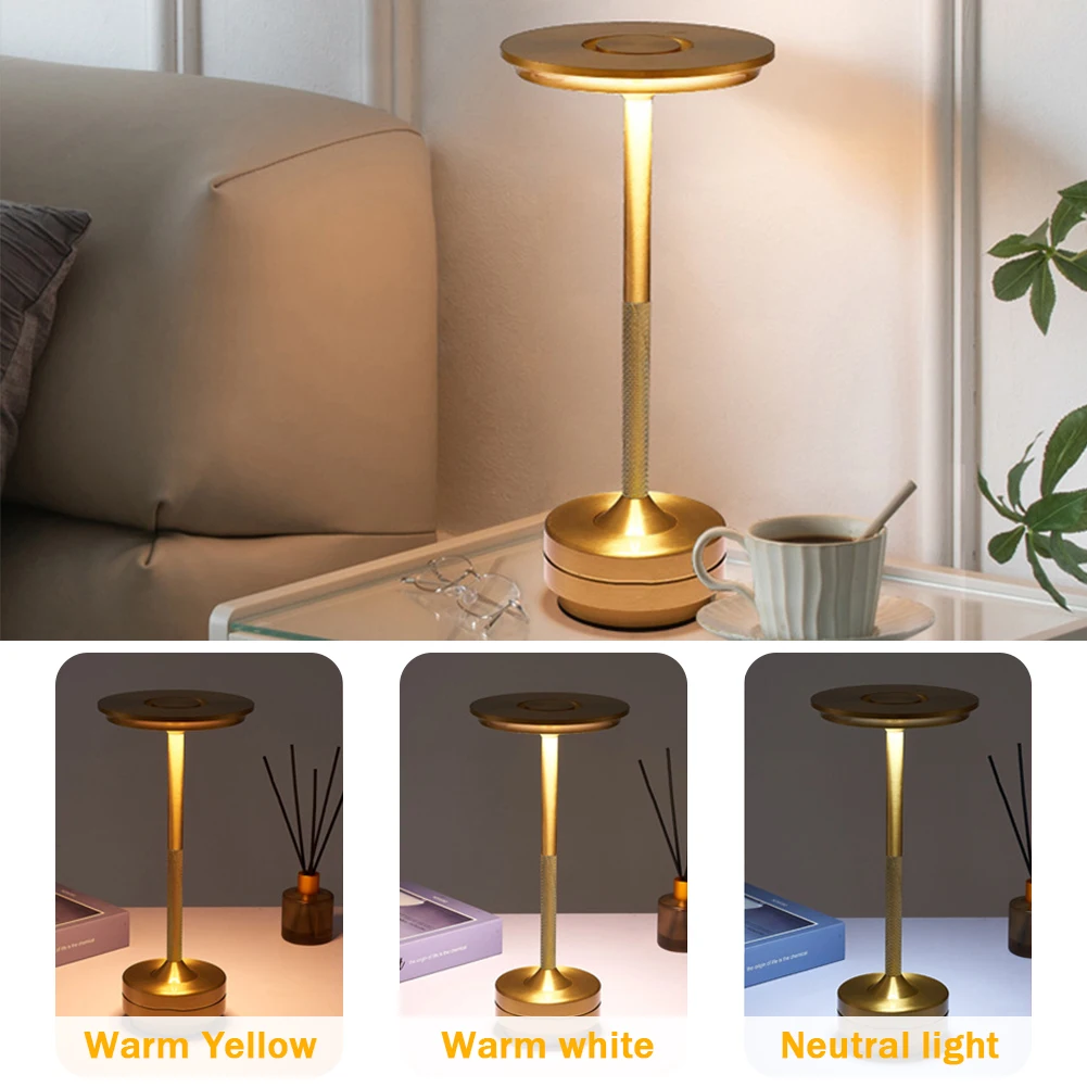 Wireless Table Lamp Touch Sensor Rechargeable Desktop Night Light LED Reading Lamp for Restaurant Hotel Bar Bedroom Decor Light