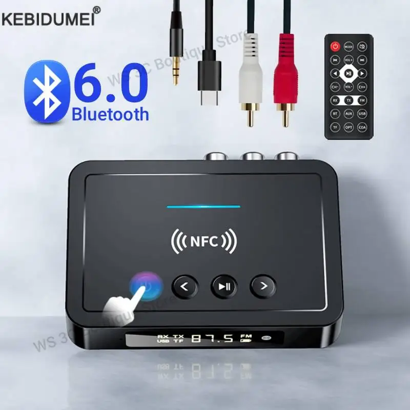

NFC Bluetooth 6.0 приемник-передатчик FM стерео AUX 3,5 мм разъем RCA оптическая громкая связь беспроводной аудио адаптер для ТВ автомобильный динамик