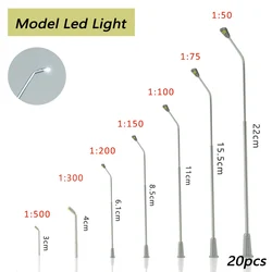 1/50-500 Scale Model Lights LED Street Lamppost Accessory Diorama Architecture Landscape Train Layout Kits 3V Lamp Steel Metal