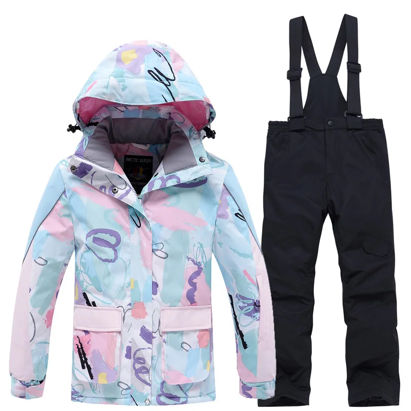 Neue Kinder Ski Anzug Jungen Mädchen Winter Outdoor Winddicht Warme Verdickte Ski Jacken Hosen Set