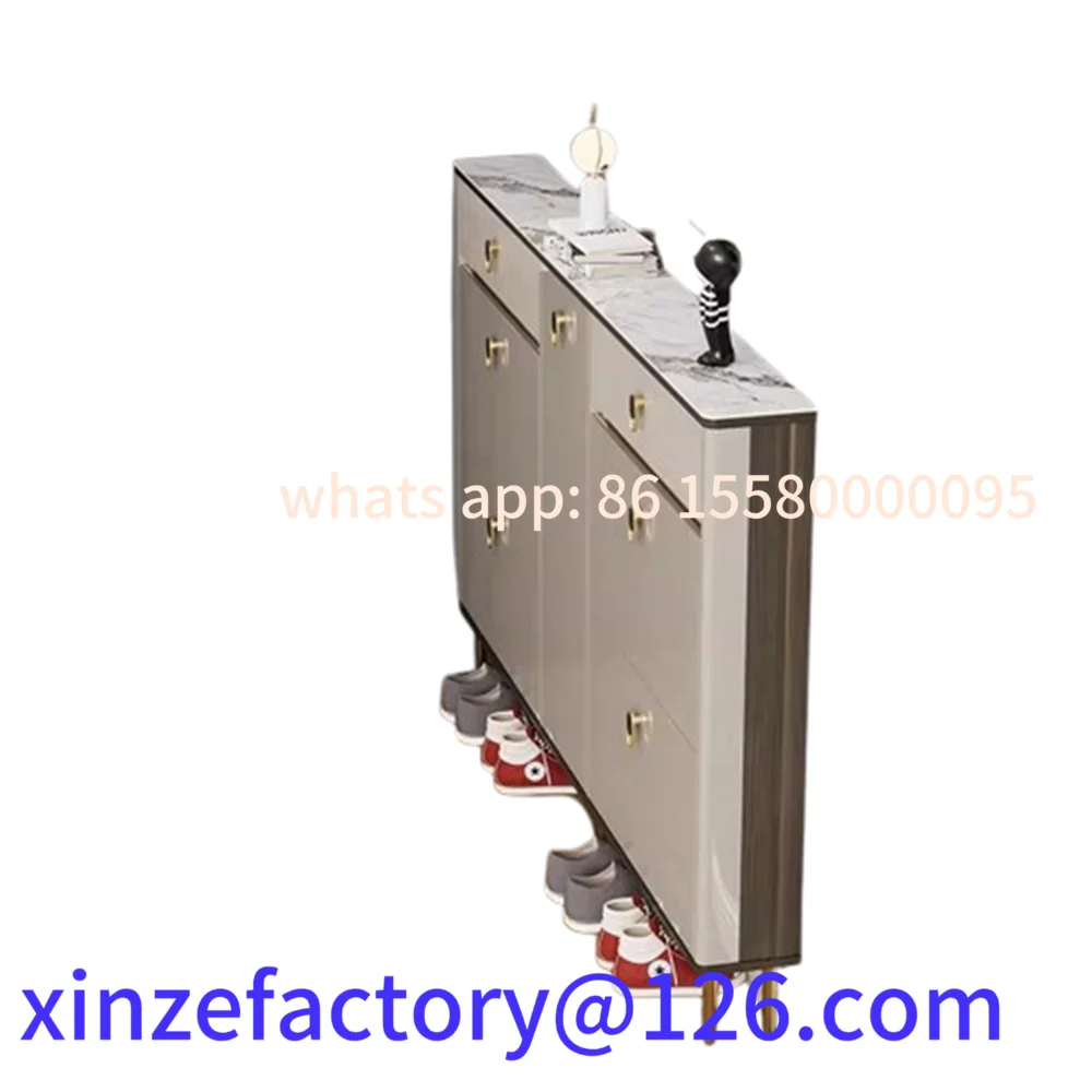 Scaffale per scarpe con cassetti bianchi personalizzabili, scarpiera a 3 strati, scarpiera stretta per risparmiare spazio, ingresso verticale