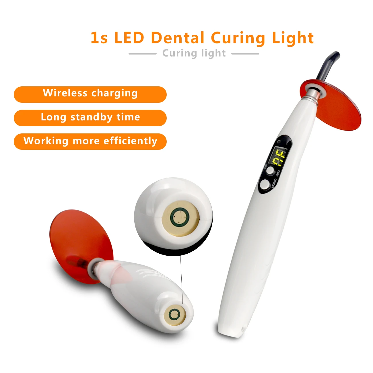 110V-240V US/EU wtyczka dentystyczna bezprzewodowa światło utwardzające stomatologa Cordless LE D.B intensywność wyjściowa lampy 1200-1500mw/cm2