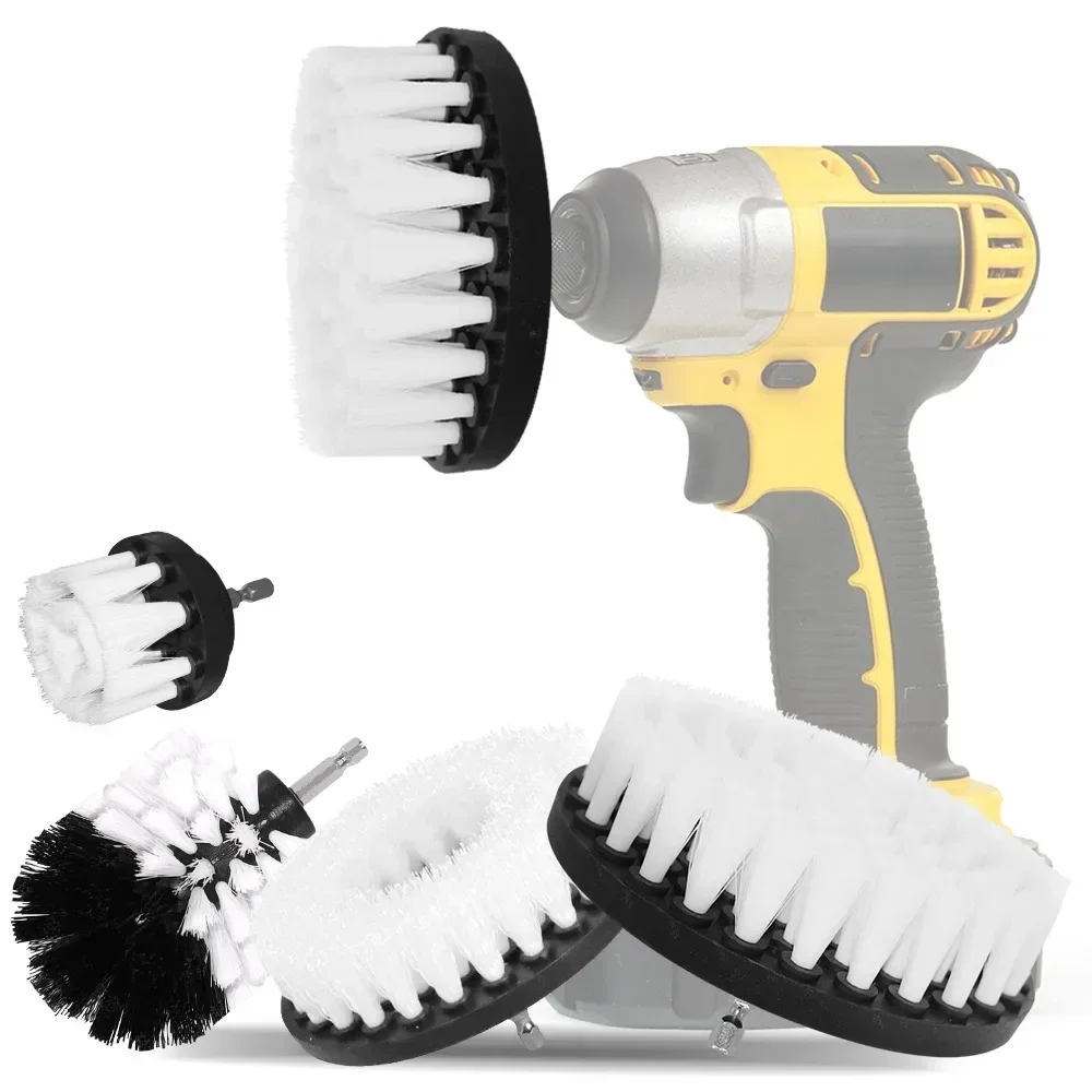 2/3.5/4/5'' Drill Brush Car Cleaning Beauty Drill Brush Carpet Cleaner Bathroom Toilet Scrubber Brush Household Cleaning Tools