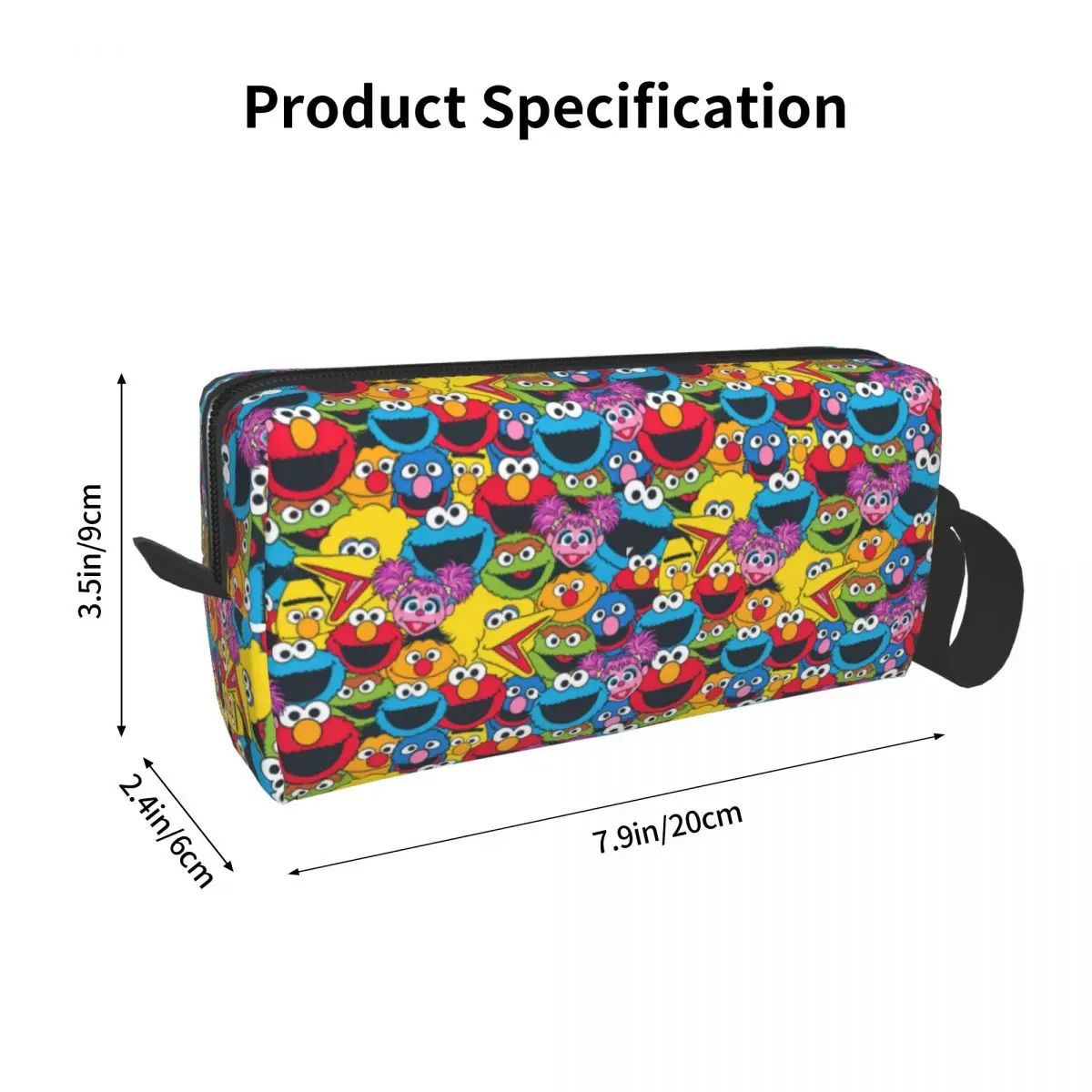 Cartoon Sesame Streets Makeup Bag for Women Travel Cosmetic Organizer Cute Cookie Monster Storage Toiletry Bags