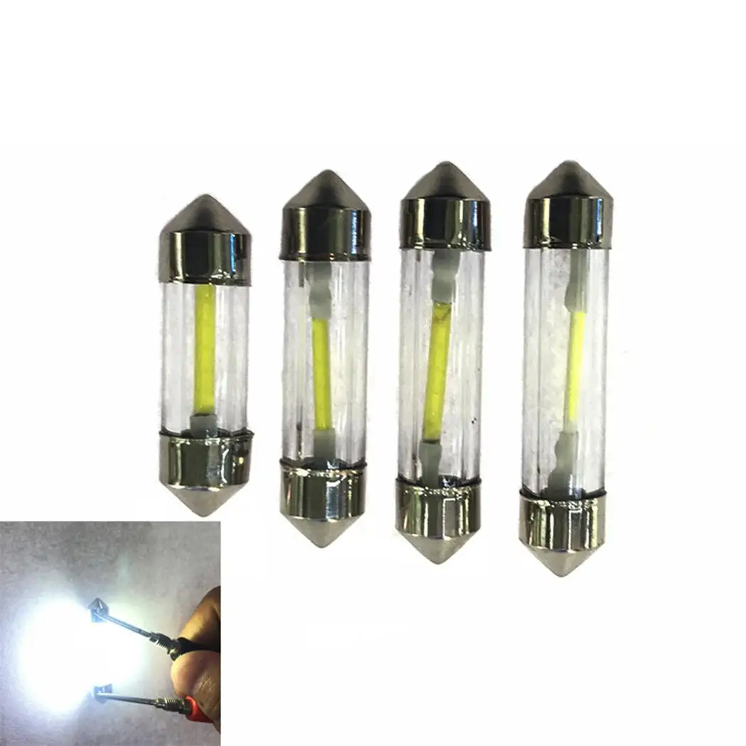 

1 pair Double Pointed Car COB Bulb Glass Tube Dome Reading Lamp License Plate Glass Light 31/36/39/41mm