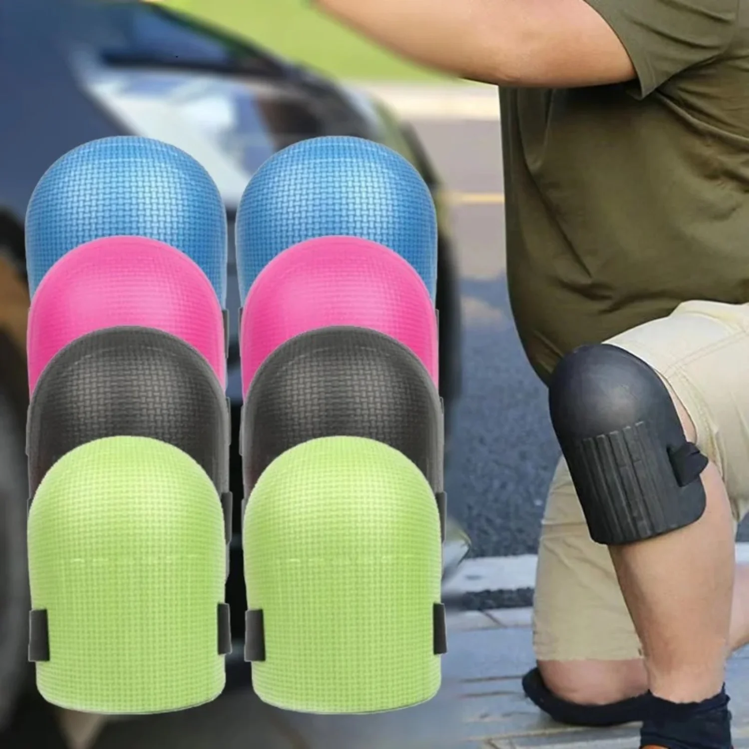 

Heavy-Duty Professional Knee Protection Pads - Sturdy, Secure Strap Fastening for Flooring, Gardening, Construction - Wear-Resis