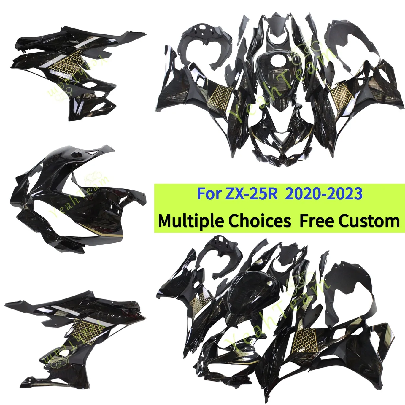 

2020 - 2023 ZX-25R Full Fairing For Kawasaki Ninja ZX 25R ZX4R ZX4RR Gold Honeycomb Vehicle Shell Bodykit with Fuel Tank cap