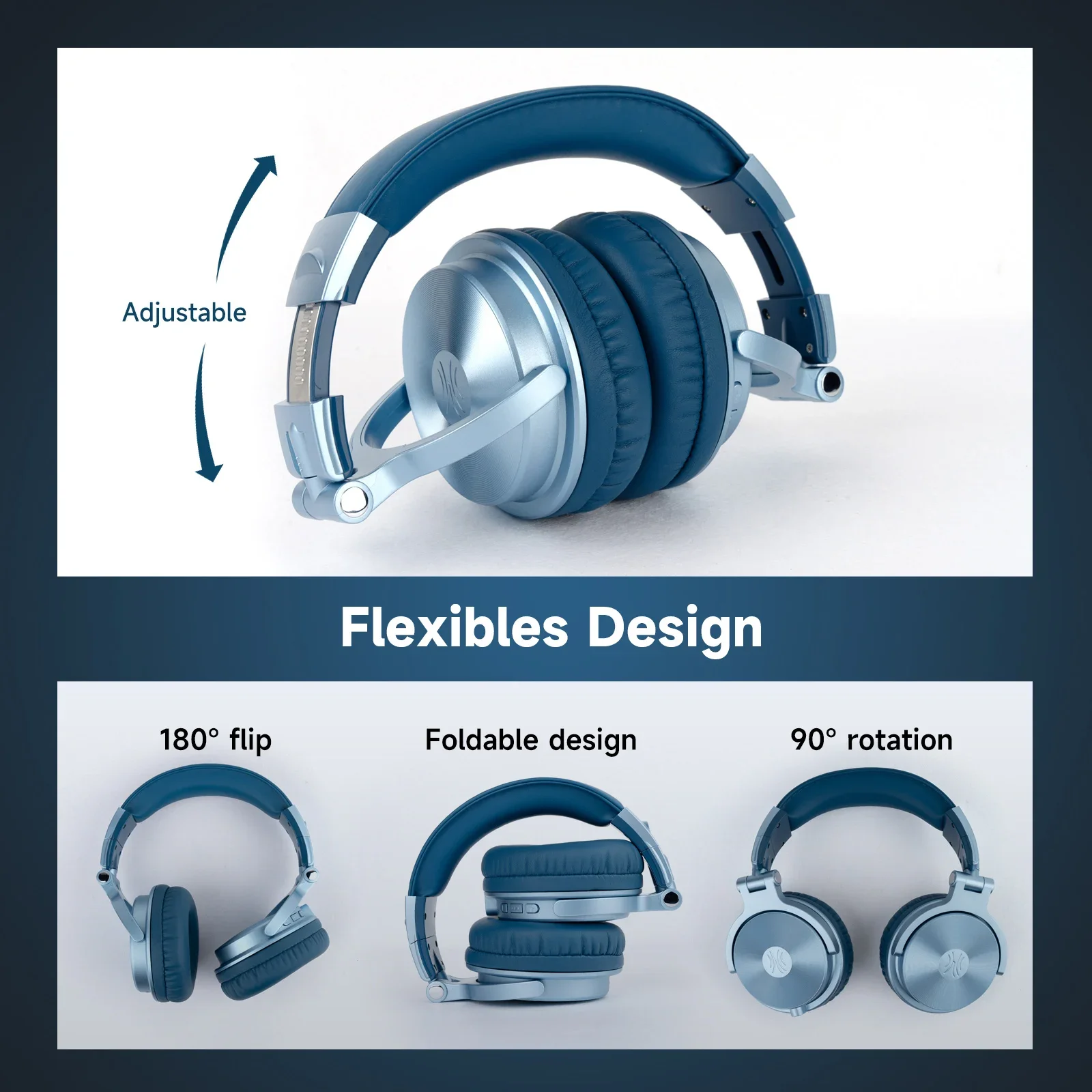 Oneodio Pro C Cuffie wireless Bluetooth 5.2 sopra l'orecchio con microfono Audio ad alta risoluzione Cuffie wireless e cablate 110 ore di riproduzione AAC