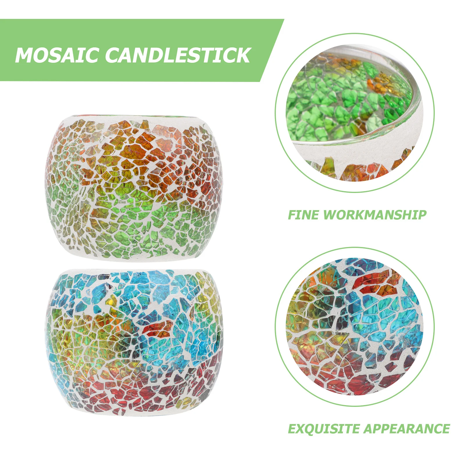 

2Pcs Exquisite Candleholder Glass Craft Design Warm Atmosphere for Living Room Bar Dining Table Glass Cup