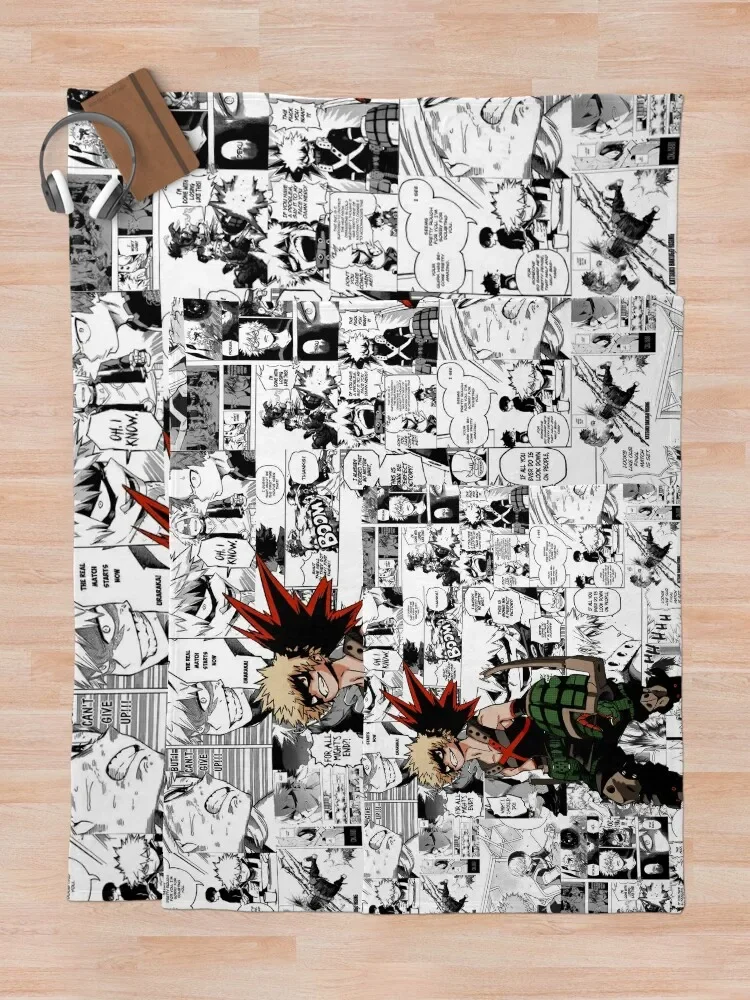 Bakugou Manga Collage Throw Blanket Bed bed plaid Blankets For Baby Blankets