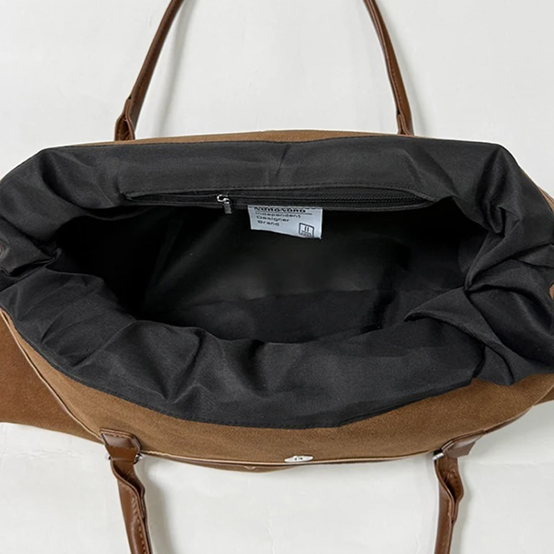 Koreanische Umhängetasche mit Kordelzug, ethnische Blumen- und Musiknoten-Stickerei, große Handtasche für Damen, Vintage-Handtasche für den Winter. – Detail 3