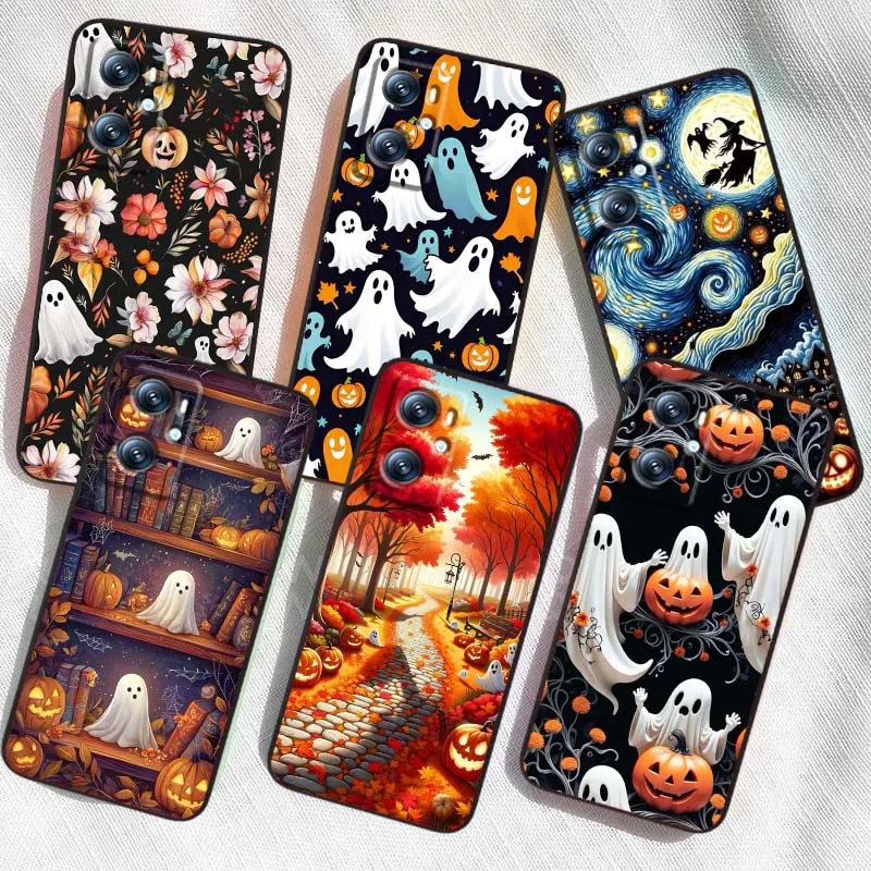 

Halloween Pattern Art For OPPO Reno 7 A96 A40 A58 5 6 Realme GT A74 A78 Neo2 A74 A78 Find X5 X3 X7 X8 Black Phone Case