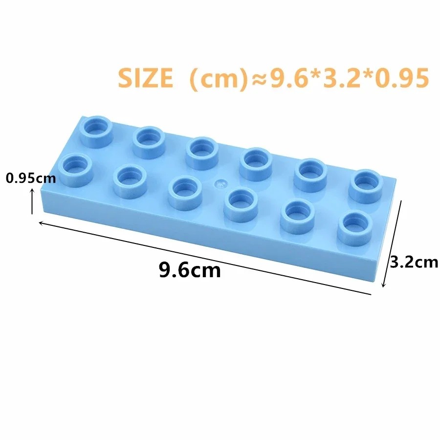 Big Size Duploes Building Blocks City Colorful Bulk Large Particle 2x2 2x4 Parts Assembled Thin Bricks Compatible Large Toy Gift